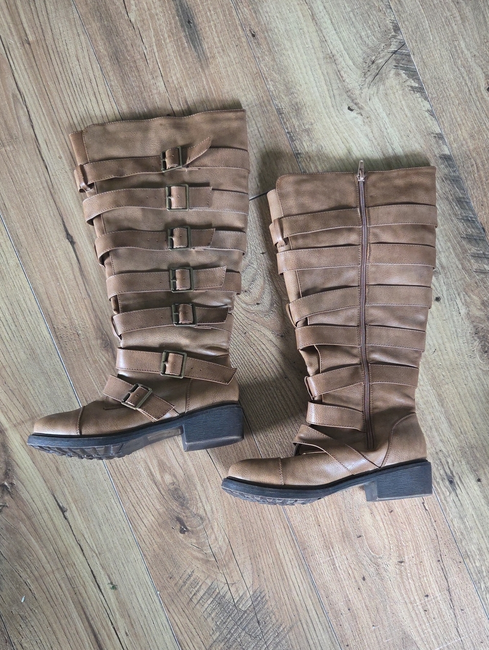 torrid | Tan Multi Strap Buckle Tall Knee-High Boots